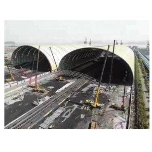 Arch Steel Single Layer Space Frame Building Outdoor Grid Structural Coal Storage Bunker Mineral Storage Clinker <strong>Silo</strong>