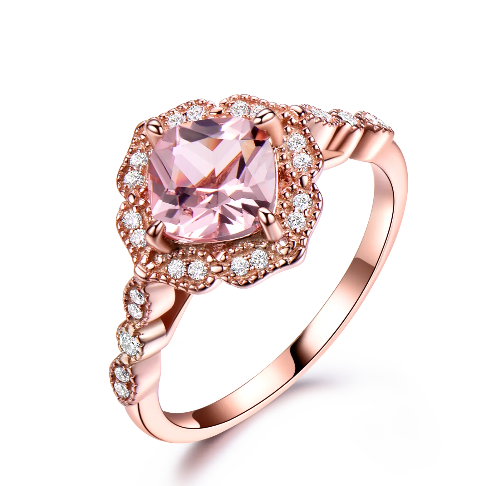 Anillo de jade de plata de ley 925 para mujer, nuevo diseño, gran piedra rosa, anillo de oro rosa