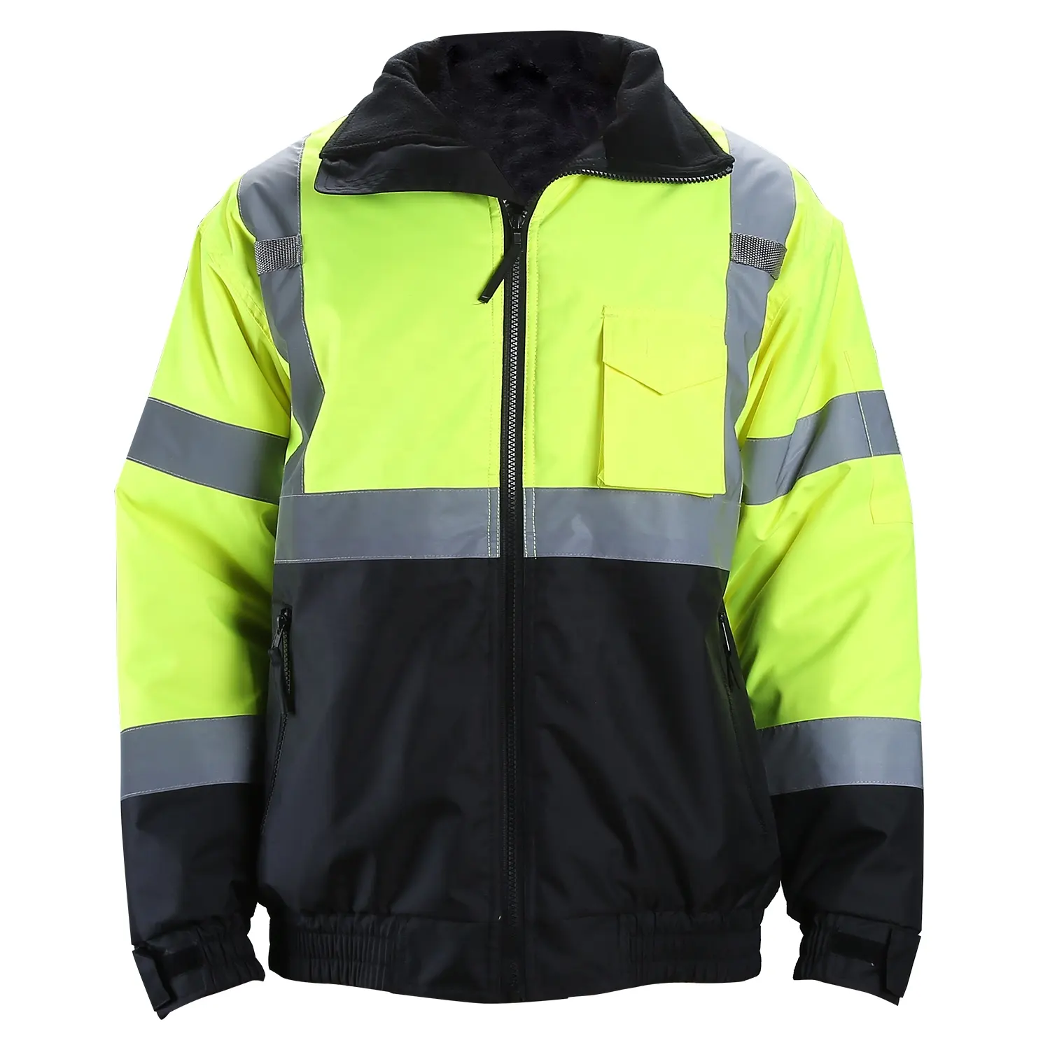 Spedizione gratuita Hi Viz abbigliamento da lavoro Bomber Security giacca da lavoro di sicurezza impermeabile invernale ad alta visibilità