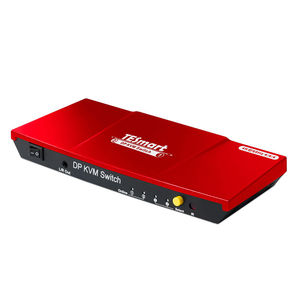TESmart 2x1 DP <strong>KVM</strong> <strong>Switch</strong> 4K 60HZ Support Hot Plug IR Auto Switching EDID Emulators 2 in <strong>1</strong> Out Video <strong>KVM</strong> Switcher