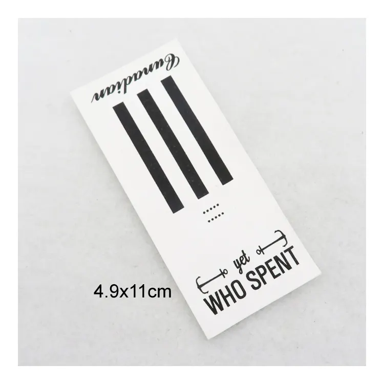 stock manufacture brand shirt name tags clothing custom new material hang tag cotton canvas Printed jeans Label tag