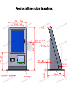 15.6 inch nhỏ Android Màn hình cảm ứng POS Máy tính để bàn POS 15.6 thiết bị đầu cuối máy với máy in kỹ thuật số thứ tự menu bảng thanh toán kiosk - Product Image 4