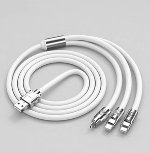 120Wスマート3-in-1データUSBケーブル6AユニバーサルAndroid & iOS充電器コードType-C 1.2Mケーブル長 - Product Image 2