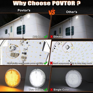 OVOVS 8.5 Inch Exterior <strong>LED</strong> RV Light 100pcs Dual Color Flood Awning <strong>Leds</strong> Scare Porch Surface for RV Trailer Fifth Wheel Camper - Product Image 2