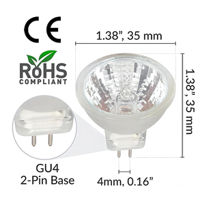 MR11ハロゲン電球50W 12V耐久性220V GU5.3高出力ハロゲン電球2ピンGU4ベースランドスケープライトに適した、 - Product Image 3