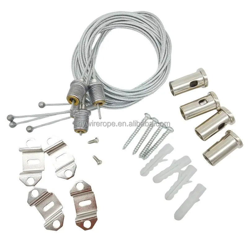 Kit de suspensión de Cable para techo, sistema colgante de fábrica, montaje de techo, cuerda de acero revestida de cobre, alambre de acero, latón