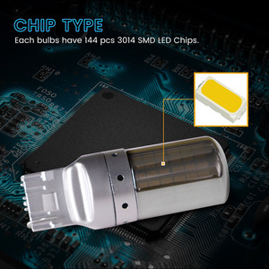 車用の新しいT20LEDターンシグナルライト744011563014外国貿易用のアンチストロボスコープ144SMD5W電源のデコード - Product Image 5