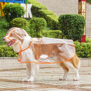 亚马逊跨境宠物雨衣大狗透明与固体图案冬季服装金毛寻回犬 - Product Image 4