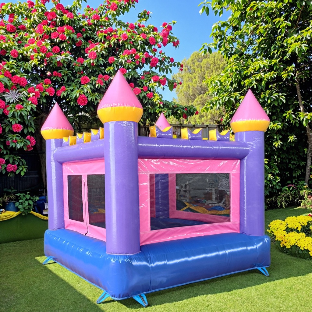 Castillo hinchable morado de 3x3m