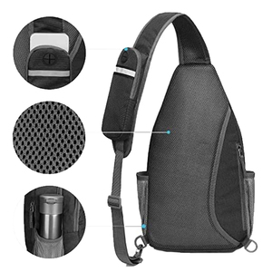 Biểu Tượng Tùy Chỉnh In Màu Đen Nylon Người Đàn Ông Du Lịch Thể Thao Vành Đai Crossbody <span class=keywords><strong>Sling</strong></span> Daypack Vai Ba Lô Ngực <span class=keywords><strong>Sling</strong></span> Vai Túi Cho Nam Giới - Product Image 5