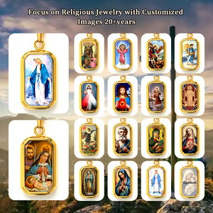 Pendentif Huit Trésors Motif Personnalisé de la Vierge Marie Bijoux Religieux Image Accepter Personnalisé pour Grossiste Bijouterie - Product Image 5