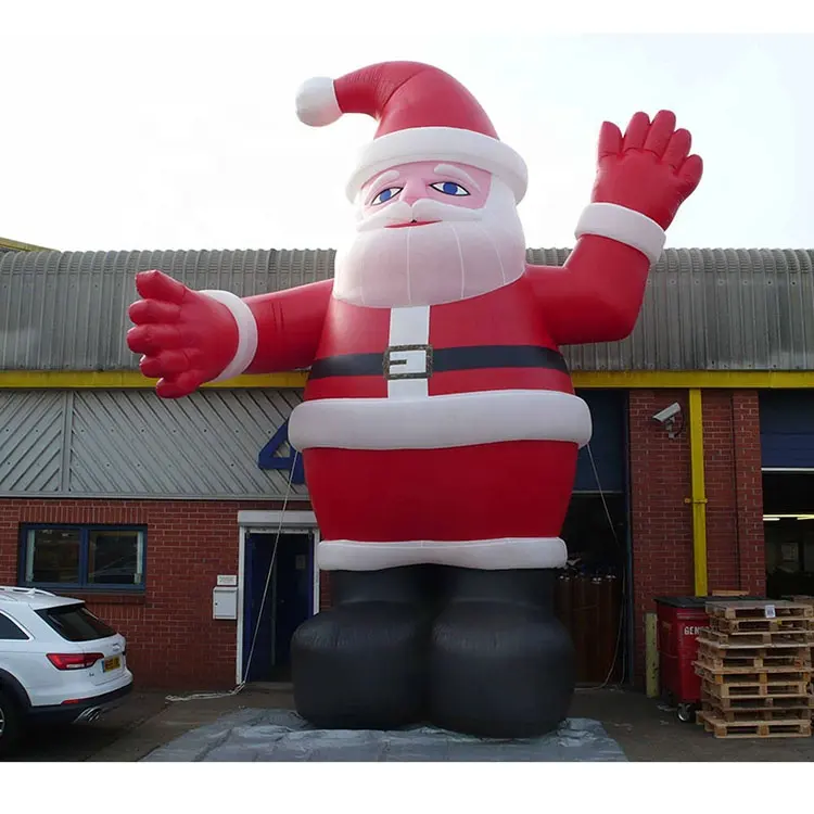 Publicidad navideña Material de PVC gigante Inflables navideños, Decoración de patio al aire libre, Papá Noel inflable de Navidad