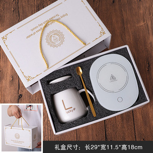 低MOQカスタムロゴ55度恒温セラミック磁器スマートティーコーヒーマグカップギフト用ウォーマー付き - Product Image 6