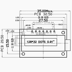 Diymall modulo schermo Display OLED da 0.91 "pollici 128x32 SSD 1306 interfaccia SPI a 7pin 3.3V-5V per scheda Arduino ESP32 - Product Image 4