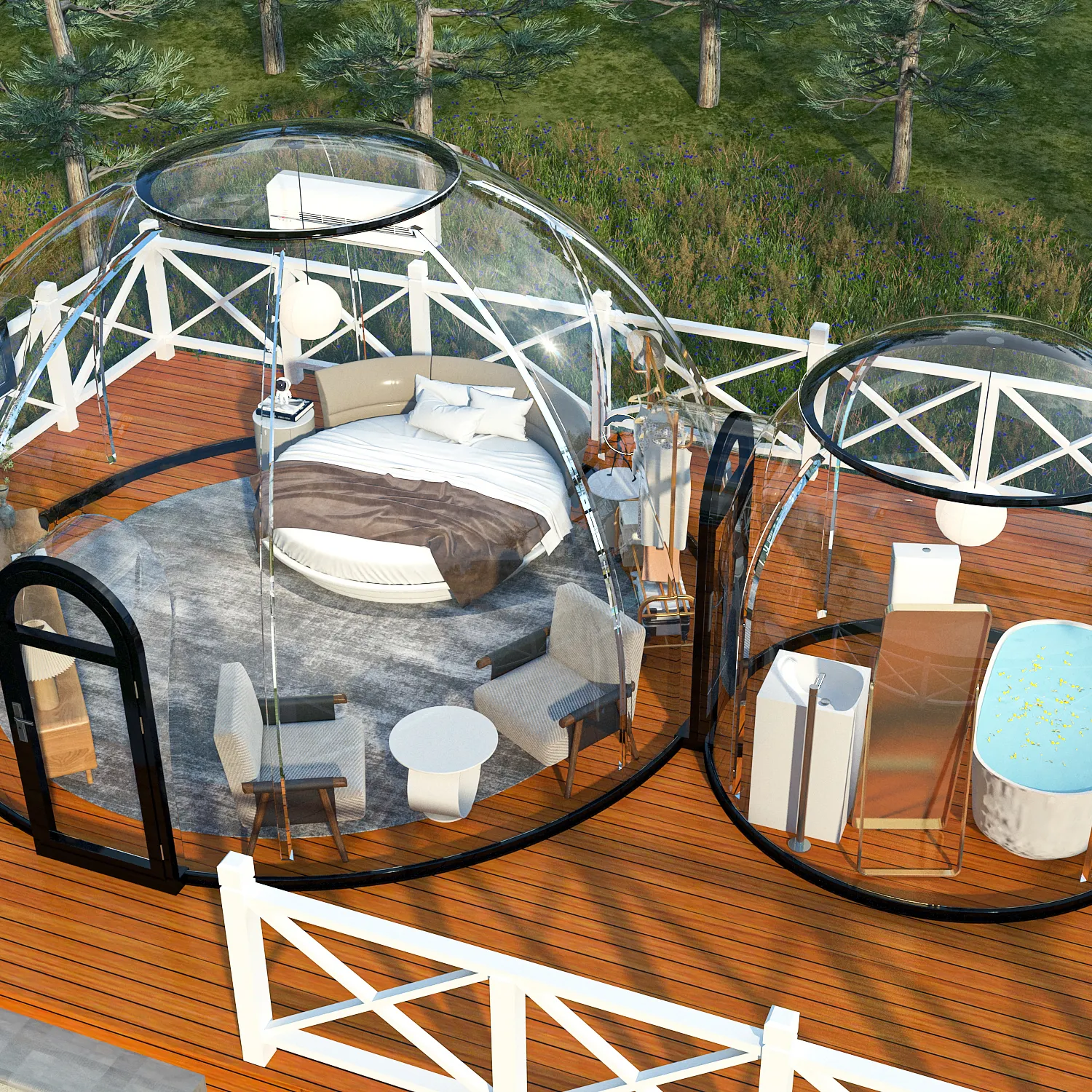 Full House Outdoor Prefab Dome House Room Geodesic Polycarbonate Dome House