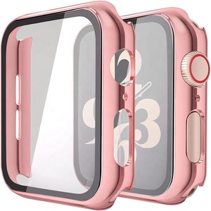 Apple Watch Series 7用ケース41mm45mm強化ガラススクリーンプロテクター内蔵薄型バンパーフルカバレッジバブルフリーコーブ - Product Image 1