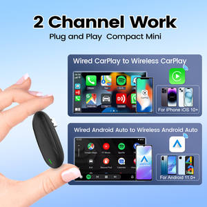 Taşınabilir Carlink kiti hızlı bağlantı Xair Online yükseltme ses kontrolü çift kablosuz Usb oto Carplay adaptörü Android kutusu arabalar için - Product Image 5