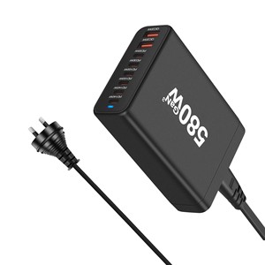 GAN 580W 8-Port çok fonksiyonlu duvar şarj hızlı şarj yuvası 140W 100W 30W PD çıkış akıllı telefonlar için uygun - Product Image 2