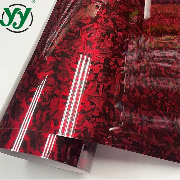 Haute Brillant Rouge Noir Or Argent Forgé En Fiber De Carbone Vinyle Wrap Film Adhésif Moto Voiture Emballage Film