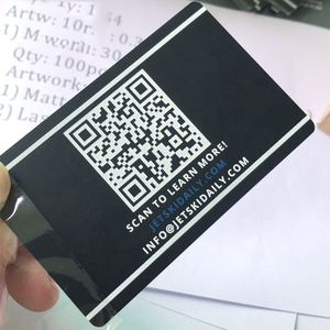 Tarjeta de visita de acero inoxidable pintada de uso de red profesional de diseño artístico y moderno personalizado con código QR tallado - Product Image 6