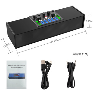 SY168 Sound Card <strong>Speaker</strong>,Audio Interface with DJ Mixer Sound Card,Built-in Capacitive <strong>Mic</strong>,Suitable for Live Streaming/Gaming - Product Image 3