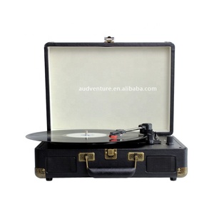 Belt-driven Portable Suitcase Design Speaker Record Player <strong>with</strong> Three-speed Adjustment and Bluetooth Capabilities - Product Image 2