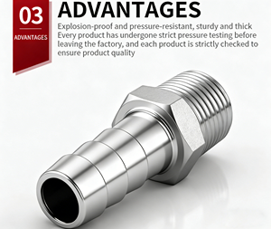 Stainless Steel <strong>Hose</strong> Barb Fittings 304 316 <strong>Male</strong> <strong>Female</strong> Thread Pipe Connector for Water Oil Gas - Product Image 5