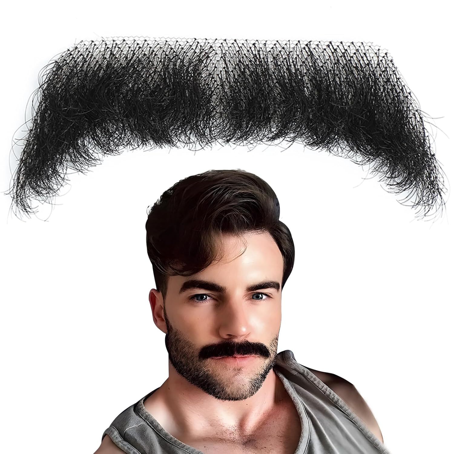 Black fake facial hair 3-1