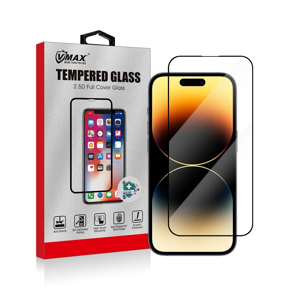 Protector de pantalla de teléfono móvil iPhone, película de vidrio templado de cobertura completa 2.5D para iPhone 14 2022, XR, XS Max, X, 11, 12 pro max