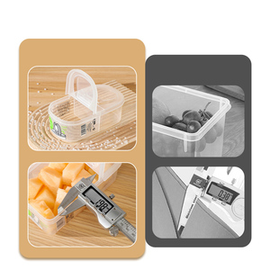 再利用可能ペットプラスチック収納ボックスカバー付き家庭用キッチンオーガナイザー冷蔵庫用分割ビン果物野菜用