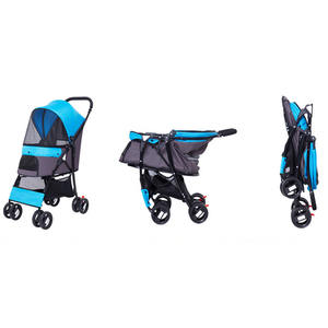 फ़ैक्टरी कम कीमत में यात्रा कुत्तों के लिए ओमनी-दिशात्मक पहियों के साथ चलने वाली ट्रॉली पालतू गाड़ी - Product Image 4