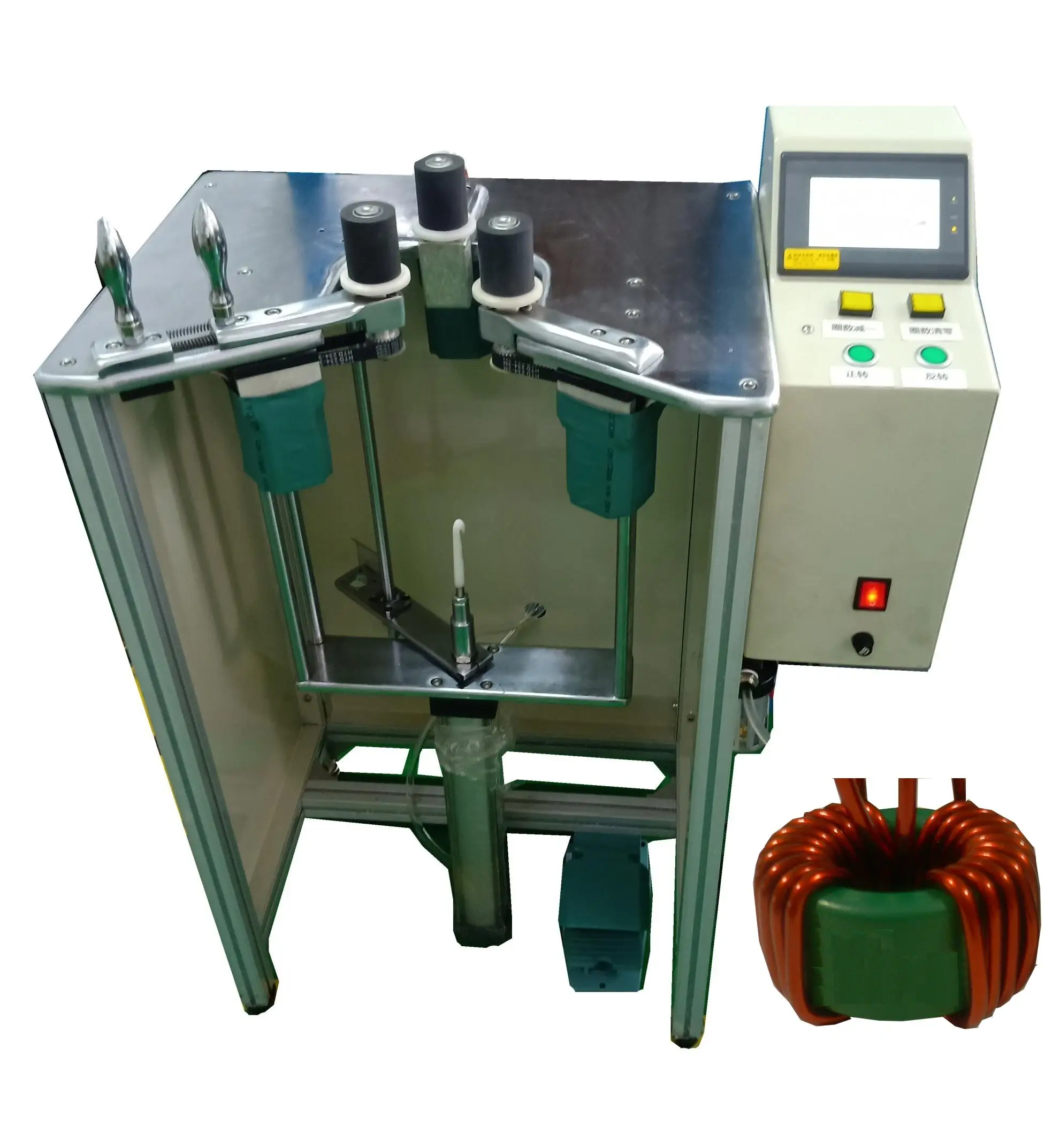 Máquina de enrolamento de crochê pneumática de cobre esmaltado CNC Toroidal Enrolador de anel magnético