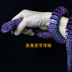 Yixuan 3D impresión completa articulación dinámica Viper simulación animal escritorio pantalla regalo puesto explosivo modelo de juguete para niños - Product Image 4
