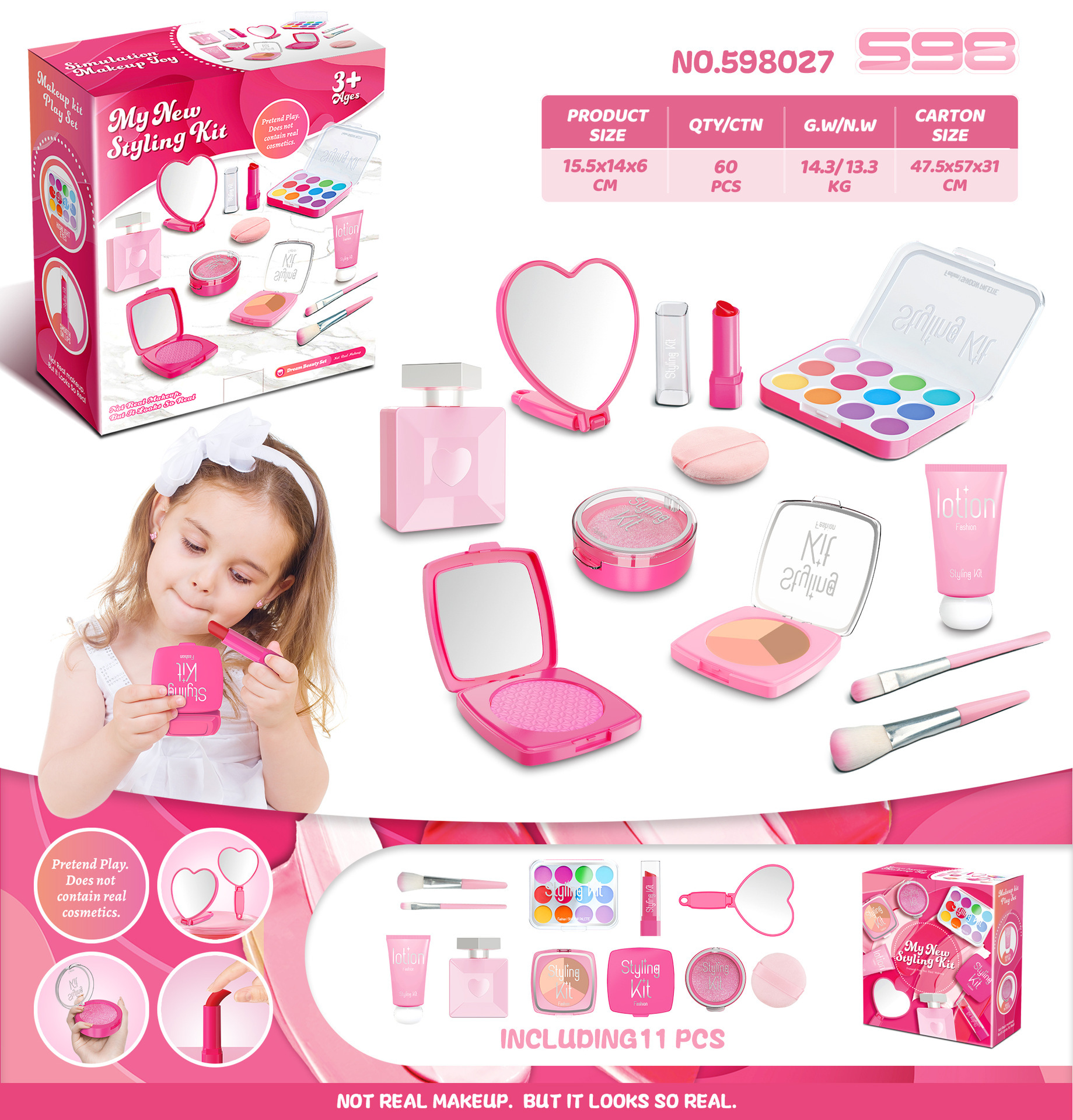 Nouveau produit boîte de couleur rose (avec miroir) 027 (Cann