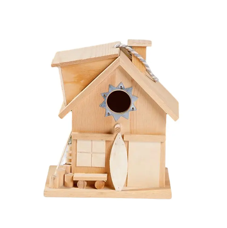 Stehendes Vogelhaus Deluxe Haus Vogel Großes Vogelhaus Design Wand halterung Sittich Nistkasten Diy Spielzeug Holz Vogelhaus Modell