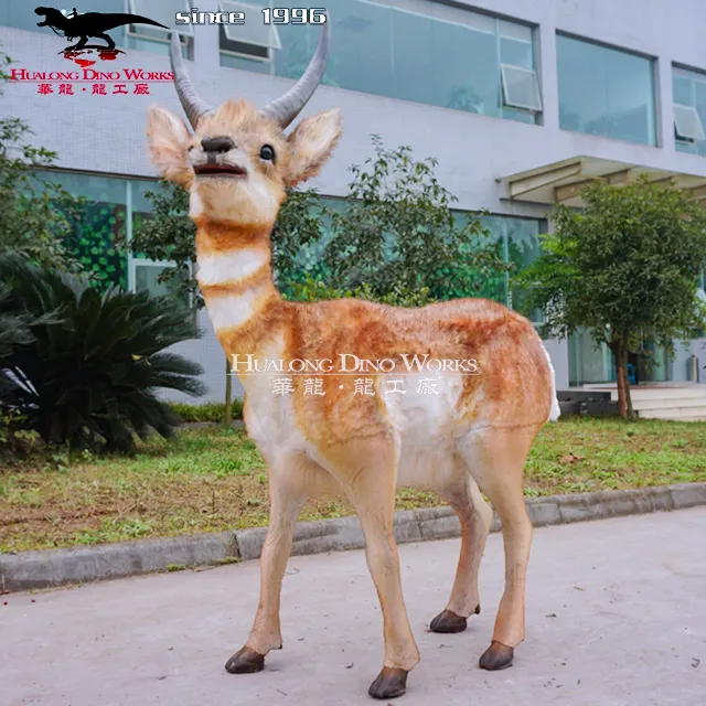 Theme Park Animatronic Moving Animal Model Life Size Deer Animal Statues