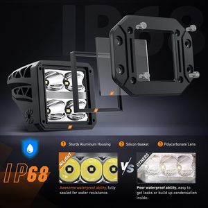 2PCSプレーンマウントLEDポッドライト、DRL、4.8インチドットビーム20W2510LMバックアップ反転ライト配線キット付きドライビングフォグライト - Product Image 5