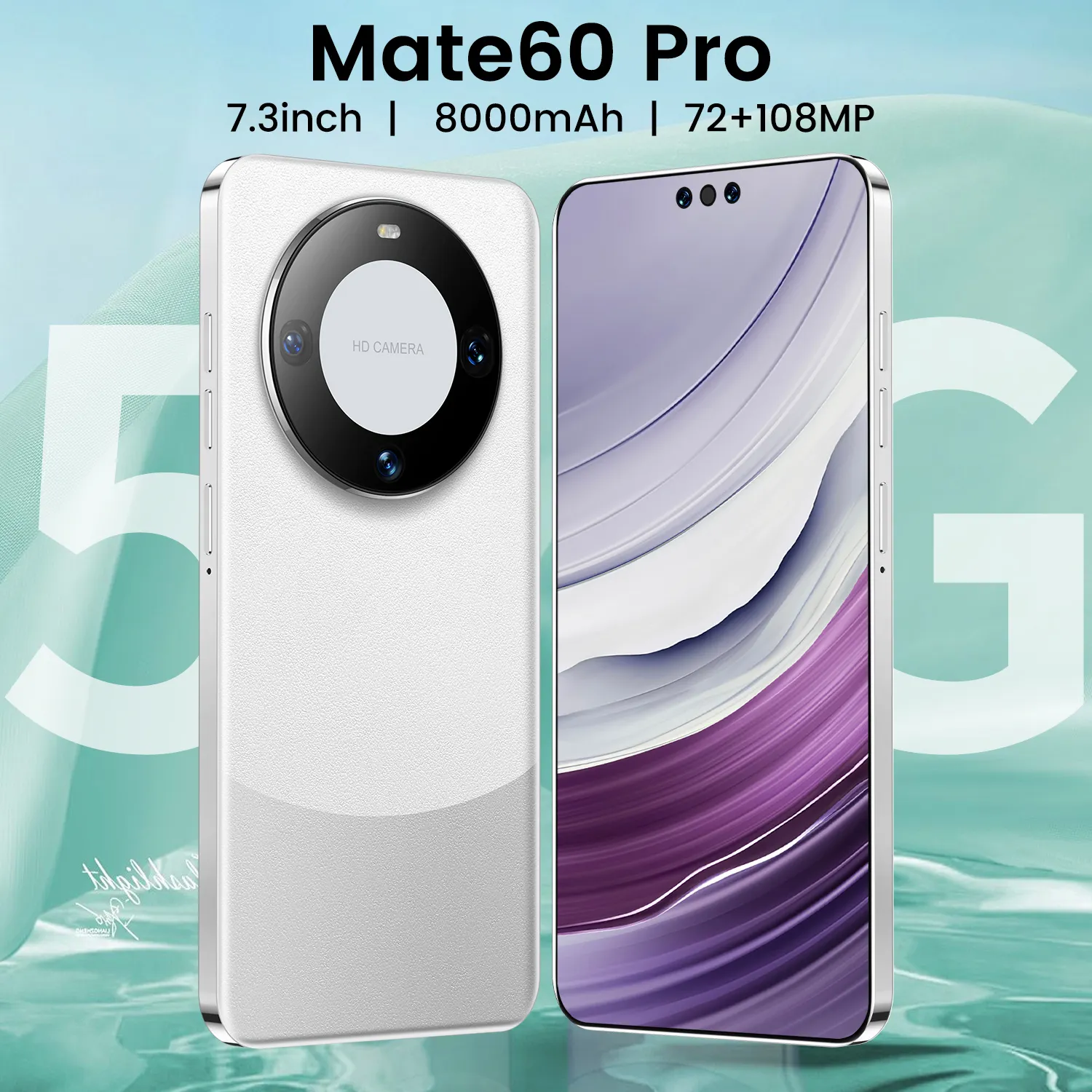 Venta caliente Mate 60 Pro original 7,3 pulgadas 16GB + 1TB Teléfono celular de seguimiento Teléfonos inteligentes Desbloqueado Gaming Android 13 5G Teléfonos móviles