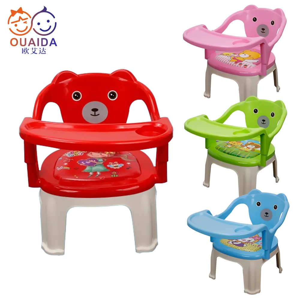 Rehausseur d'alimentation pour bébé en plastique détachable et facile à transporter Chaise de repas Ours en peluche Chaise assise pour bébé