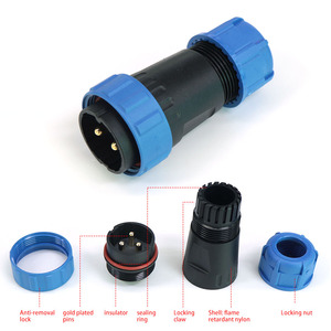 SP28 IP68后螺母防水连接器2/3/4/5/6/7/9/10/12/14/16/19/22/24/26针插头插座电缆连接器 - Product Image 6