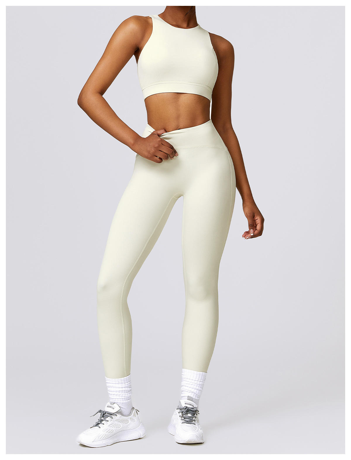 beige long legging set