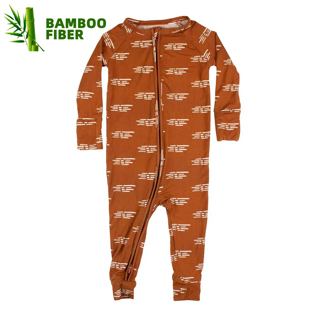 Bebek 0-3 yaşında pijama özel logo yenidoğan 0 boyun giysileri bambu uyuyan bebek Romper
