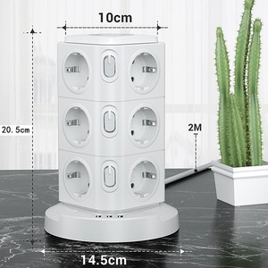 <strong>12</strong> AC Outlets Electronic Extension Power Plug <strong>Socket</strong> with Overland Protection with USB Night Light Power Strip - Product Image 5