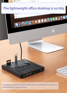DVD RW CD ประเภท C/USB3.0 ออปติคอลไดรฟ์เครื่องอ่านไฟภายนอก BluRay DVD CD ไดรฟ์ประเภท C USB SD TF Card Reader - Product Image 5