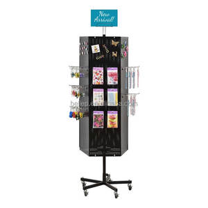 Mehrzweck rotierender Displayst änder Arbeits platte 4-Wege-Metall Peg board Display Rack für Schlüssel bund - Product Image 5