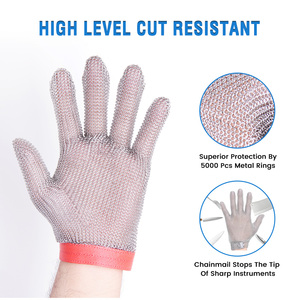 Cut Resistant Stainless Steel Metal Mesh Butcher Chain Mail Glove For Kitchen Cooking, Butcher Meat Cutting Gloves - Product Image 3