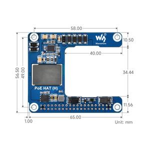 Power Over Ethernet HAT (H) für Raspberry Pi 5 / CM 5, 5V 5A-Ausgang Unterstützt 802.3af/at Network Standard Isolated Switched-Modus - Product Image 6