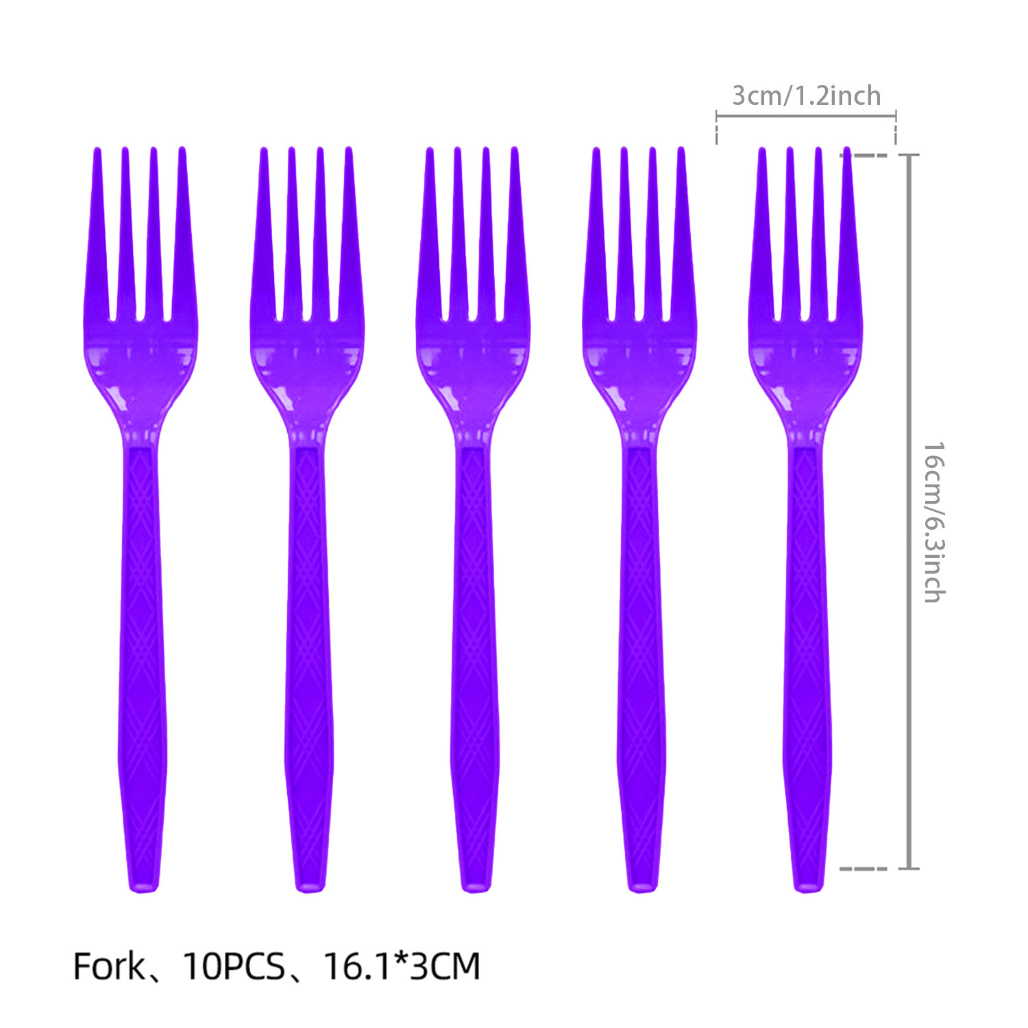 Fourchette en plastique violet-10pcs