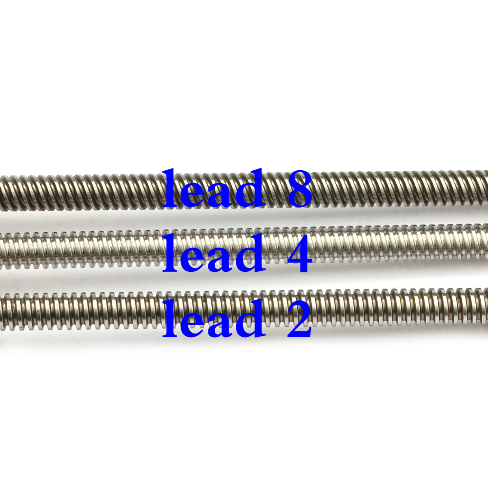 Tr8x8 304 stainless steel lead screw 1000mm length withanti-backlash