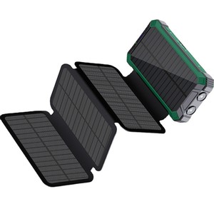 New Triple Defense Folding Bag Solar Power Bank 3A Fast Charging Self-contained 4-wire Lighting Wireless Charging Power Bank - Product Image 1
